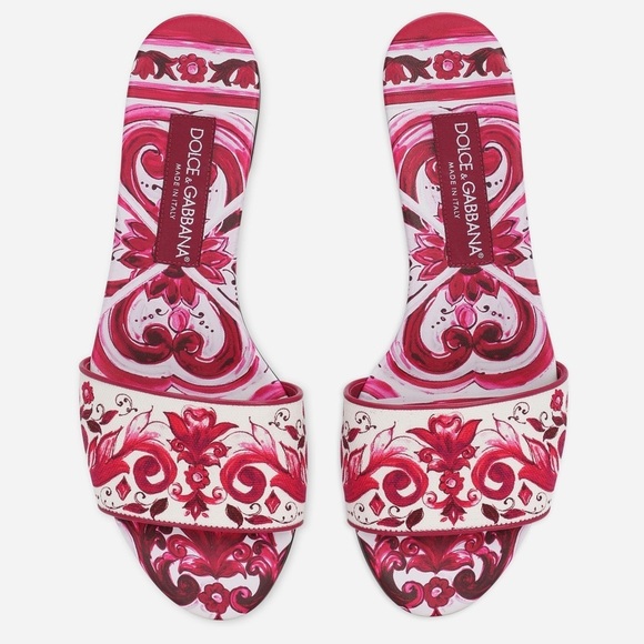 DOLCE & GABBANA PRINTED CANCAS SLIDES SIZE 38.5 - Picture 3 of 17